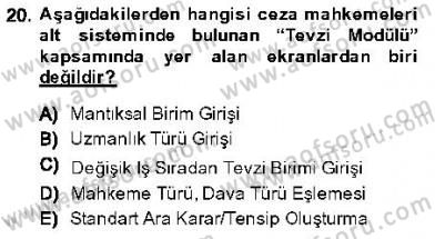 Ulusal Yargı Ağı Projesi 1 Dersi 2013 - 2014 Yılı (Final) Dönem Sonu Sınav Soruları 20. Soru