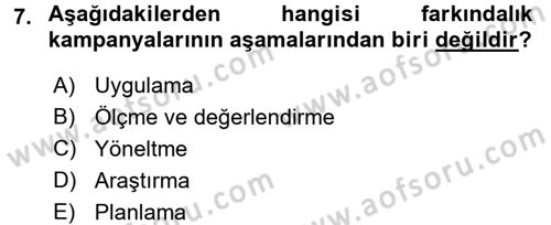 Acil Durum ve Afet Farkındalık Eğitimi Dersi 2017 - 2018 Yılı (Vize) Ara Sınav Soruları 7. Soru