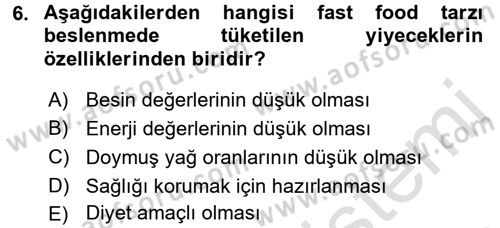 Gastronomi Tarihi Dersi 2015 - 2016 Yılı (Final) Dönem Sonu Sınav Soruları 6. Soru