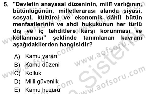 İnsan Hakları Ve Kamu Özgürlükleri Dersi 2022 - 2023 Yılı Yaz Okulu Sınav Soruları 5. Soru