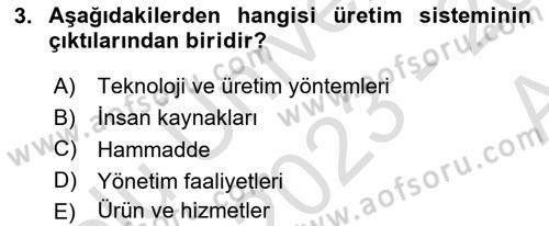 Büro Teknolojileri Dersi 2023 - 2024 Yılı (Vize) Ara Sınav Soruları 3. Soru