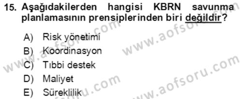 Kbrn Savunma Ve Güvenlik Dersi 2018 - 2019 Yılı (Final) Dönem Sonu Sınav Soruları 15. Soru