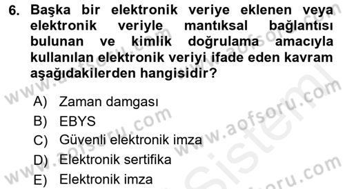 Hukuk Dili Ve Adli Yazışmalar Dersi 2018 - 2019 Yılı (Vize) Ara Sınav Soruları 6. Soru