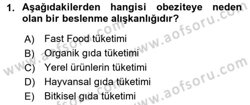 Beslenmenin Temel İlkeleri Dersi 2021 - 2022 Yılı (Vize) Ara Sınav Soruları 1. Soru