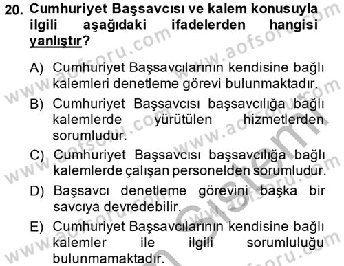 Kalem Mevzuatı Dersi 2014 - 2015 Yılı (Final) Dönem Sonu Sınav Soruları 20. Soru