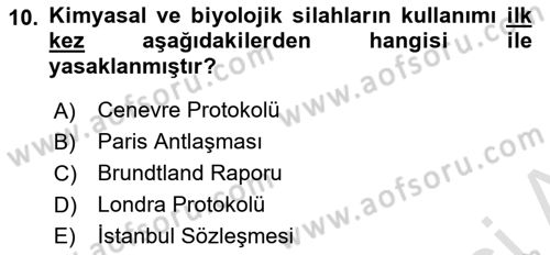 Kbrn Savunma Ve Güvenlik Dersi 2024 - 2025 Yılı (Vize) Ara Sınav Soruları 10. Soru