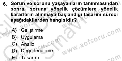 Acil Durum ve Afet Farkındalık Eğitimi Dersi 2021 - 2022 Yılı (Final) Dönem Sonu Sınav Soruları 6. Soru