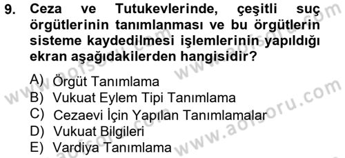 Ulusal Yargı Ağı Projesi 2 Dersi 2012 - 2013 Yılı (Vize) Ara Sınav Soruları 9. Soru