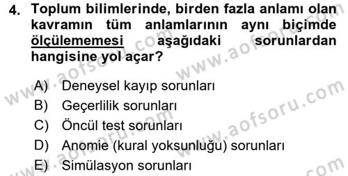 Uluslararası İlişkilerde Araştırma Yöntemleri Dersi 2016 - 2017 Yılı (Final) Dönem Sonu Sınav Soruları 4. Soru