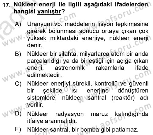 Arama Kurtarma Bilgisi ve Etik Değerler Dersi 2018 - 2019 Yılı 3 Ders Sınav Soruları 17. Soru