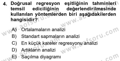 Veri Analizi Ve Değerlendirme Dersi 2022 - 2023 Yılı Yaz Okulu Sınav Soruları 4. Soru