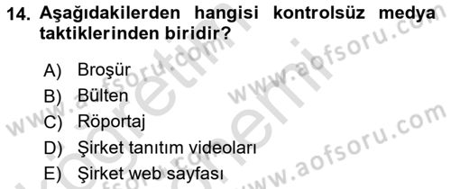 Acil Durum ve Afet Farkındalık Eğitimi Dersi 2022 - 2023 Yılı (Vize) Ara Sınav Soruları 14. Soru