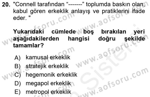 Afet Psikolojisi ve Sosyolojisi Dersi 2018 - 2019 Yılı (Final) Dönem Sonu Sınav Soruları 20. Soru