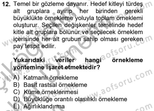 Uluslararası İlişkilerde Araştırma Yöntemleri Dersi 2014 - 2015 Yılı (Vize) Ara Sınav Soruları 12. Soru