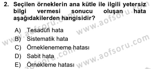 Veri Analizi Ve Değerlendirme Dersi 2023 - 2024 Yılı Yaz Okulu Sınav Soruları 2. Soru