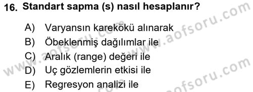 Uluslararası İlişkilerde Araştırma Yöntemleri Dersi 2015 - 2016 Yılı (Final) Dönem Sonu Sınav Soruları 16. Soru