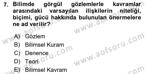 Uluslararası İlişkilerde Araştırma Yöntemleri Dersi 2018 - 2019 Yılı 3 Ders Sınav Soruları 7. Soru
