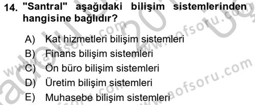 Menü Yönetimi Dersi 2016 - 2017 Yılı 3 Ders Sınav Soruları 14. Soru