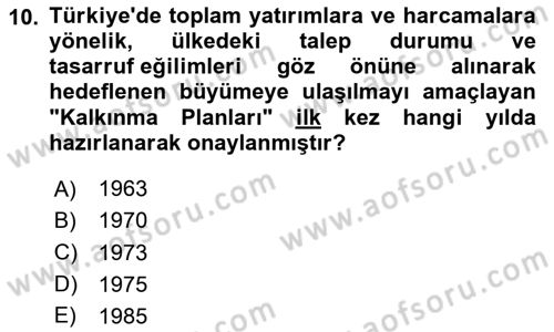 Afet Risk Azaltma Politikaları Dersi 2024 - 2025 Yılı (Vize) Ara Sınav Soruları 10. Soru