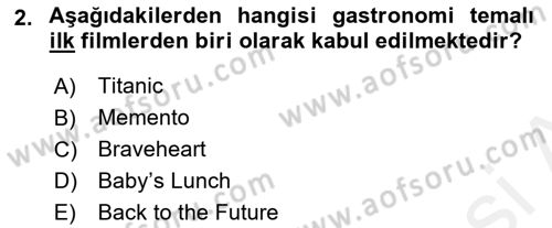 Gastronomi Ve Medya Dersi 2018 - 2019 Yılı (Vize) Ara Sınav Soruları 2. Soru