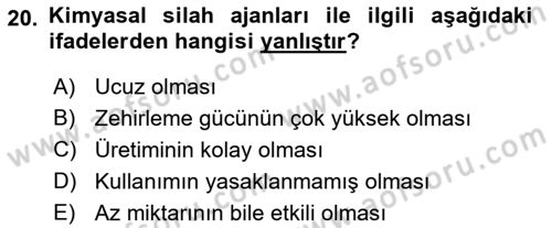 Arama Kurtarma Bilgisi ve Etik Değerler Dersi 2018 - 2019 Yılı 3 Ders Sınav Soruları 20. Soru