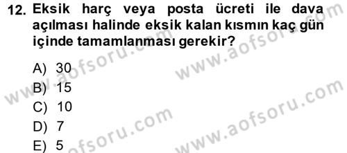 İdari Yargı Dersi 2014 - 2015 Yılı Tek Ders Sınav Soruları 12. Soru