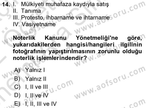 Hukuk Dili Ve Adli Yazışmalar Dersi 2021 - 2022 Yılı (Vize) Ara Sınav Soruları 14. Soru