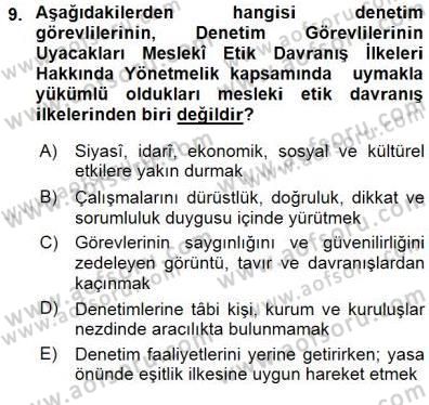 Adalet Meslek Etiği Dersi 2015 - 2016 Yılı (Final) Dönem Sonu Sınav Soruları 9. Soru