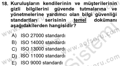 Büro Teknolojileri Dersi 2021 - 2022 Yılı Yaz Okulu Sınav Soruları 18. Soru