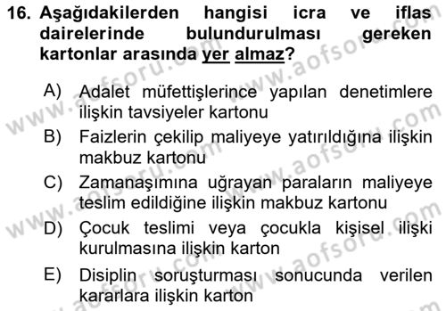 Temel Kalem Mevzuatı Bilgisi Dersi 2023 - 2024 Yılı (Vize) Ara Sınav Soruları 16. Soru