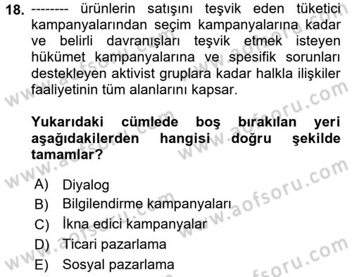 Acil Durum ve Afet Farkındalık Eğitimi Dersi 2022 - 2023 Yılı (Vize) Ara Sınav Soruları 18. Soru