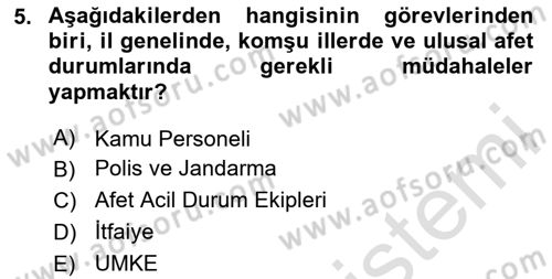 Arama Kurtarma Bilgisi ve Etik Değerler Dersi 2020 - 2021 Yılı Yaz Okulu Sınav Soruları 5. Soru