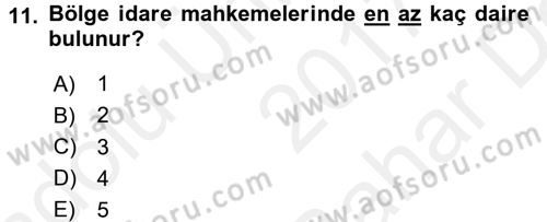 İdari Yargı Dersi 2017 - 2018 Yılı (Vize) Ara Sınav Soruları 11. Soru
