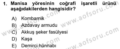 Gastronomi Ve Sürdürülebilirlik Dersi 2021 - 2022 Yılı (Final) Dönem Sonu Sınav Soruları 1. Soru