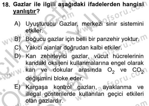 Arama Kurtarma Bilgisi ve Etik Değerler Dersi 2018 - 2019 Yılı Yaz Okulu Sınav Soruları 18. Soru