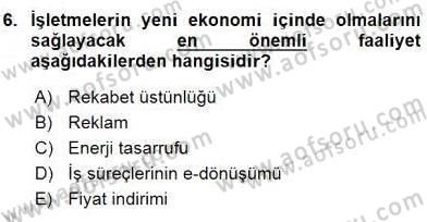 Büro Teknolojileri Dersi 2016 - 2017 Yılı Tek Ders Sınav Soruları 6. Soru