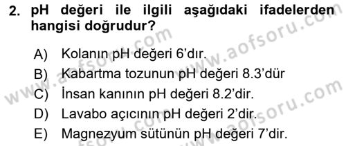 Beslenmenin Temel İlkeleri Dersi 2020 - 2021 Yılı Yaz Okulu Sınav Soruları 2. Soru