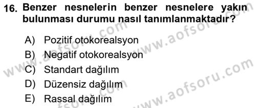 Veri Analizi Ve Değerlendirme Dersi 2024 - 2025 Yılı (Final) Dönem Sonu Sınav Soruları 16. Soru