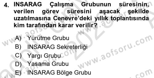 Arama Kurtarma Bilgisi ve Etik Değerler Dersi 2023 - 2024 Yılı (Vize) Ara Sınav Soruları 4. Soru