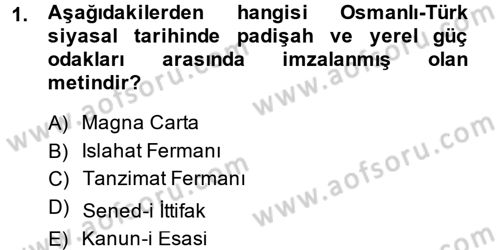 İnsan Hakları Ve Kamu Özgürlükleri Dersi 2014 - 2015 Yılı Tek Ders Sınav Soruları 1. Soru