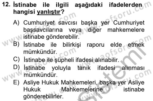 Kalem Mevzuatı Dersi 2013 - 2014 Yılı (Vize) Ara Sınav Soruları 12. Soru