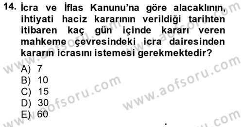 Damga Vergisi Ve Harçlar Bilgisi Dersi 2014 - 2015 Yılı Tek Ders Sınav Soruları 14. Soru