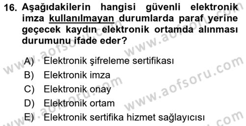 Hukuk Dili Ve Adli Yazışmalar Dersi 2021 - 2022 Yılı (Vize) Ara Sınav Soruları 16. Soru