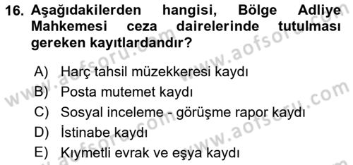 Temel Kalem Mevzuatı Bilgisi Dersi 2021 - 2022 Yılı (Final) Dönem Sonu Sınav Soruları 16. Soru
