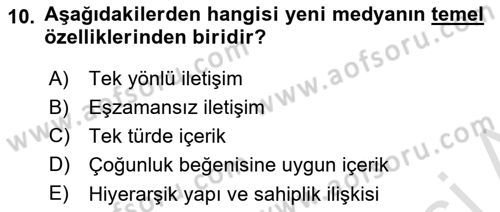 Acil Durum ve Afet Farkındalık Eğitimi Dersi 2019 - 2020 Yılı (Vize) Ara Sınav Soruları 10. Soru