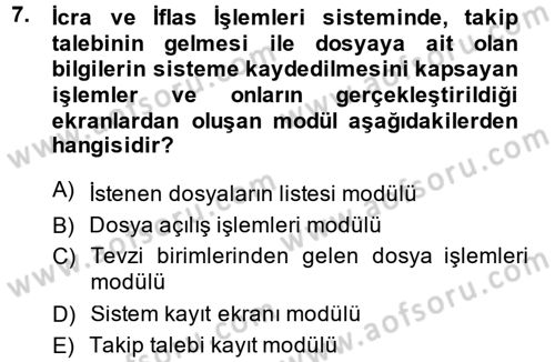 Ulusal Yargı Ağı Projesi 2 Dersi 2013 - 2014 Yılı (Final) Dönem Sonu Sınav Soruları 7. Soru