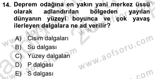 Arama Kurtarma Bilgisi ve Etik Değerler Dersi 2019 - 2020 Yılı (Vize) Ara Sınav Soruları 14. Soru