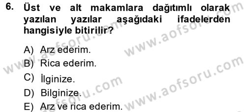 Hukuk Dili Ve Adli Yazışmalar Dersi 2013 - 2014 Yılı (Final) Dönem Sonu Sınav Soruları 6. Soru