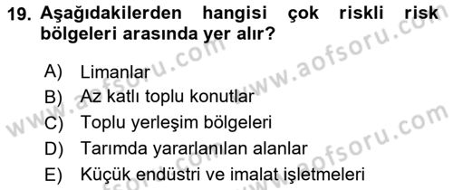 Yangın ve Yangın Güvenliği Dersi 2023 - 2024 Yılı (Vize) Ara Sınav Soruları 19. Soru