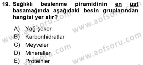 Menü Yönetimi Dersi 2018 - 2019 Yılı 3 Ders Sınav Soruları 19. Soru